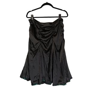 MISS CHIEVOUS Black Ruching Green Sequin Hem Midi Skirt 9